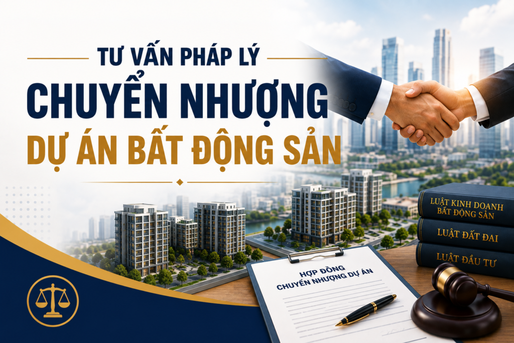 Tư vấn pháp lý chuyển nhượng dự án bất động sản. Đồng hành cùng chủ đầu tư rà soát điều kiện, hồ sơ và phương án giao dịch theo quy định của pháp luật.